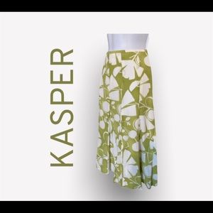 KASPER SPRING SKIRT LIME GREEN AND WHITE SIZE 12 PETITE